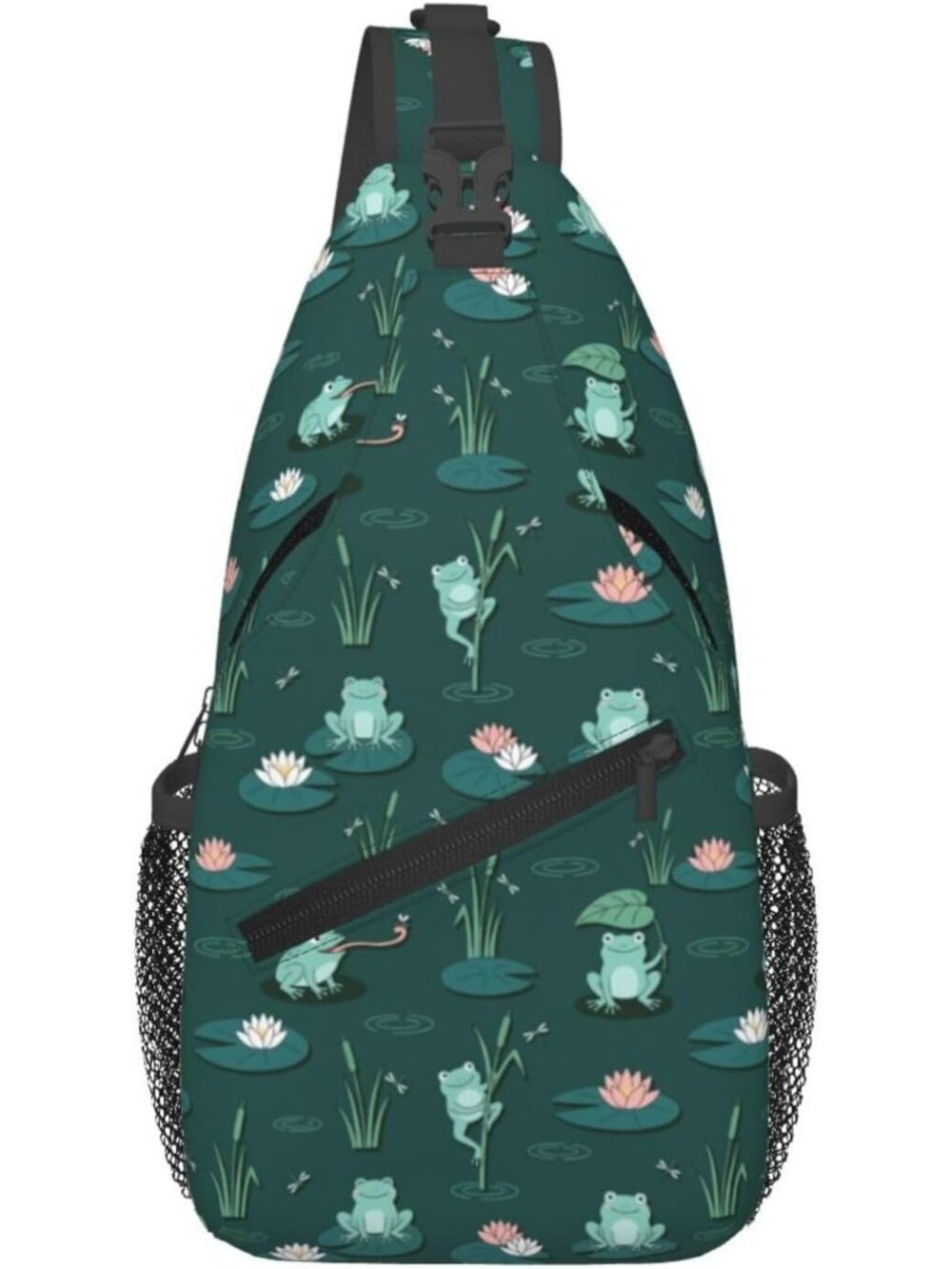 Unisex Funny Frogs Halloween Travel Hiking Sling Backpack Casual Crossbody Bag